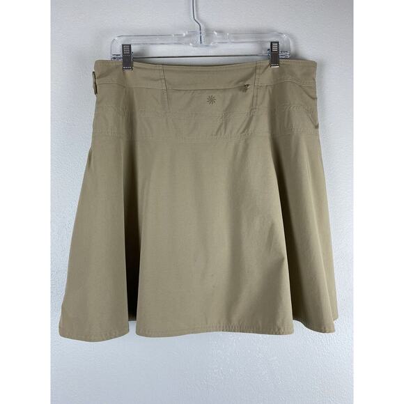 EUC Athleta Sz 14 Tan Flare Skort Side Zipper Drawstring Back Zipper Pocket Top - Picture 3 of 9